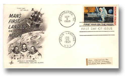 C76 FDC - 1969 10c Moon Landing