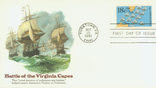 1938 FDC - 1981 18c Battle of the Virginia Capes