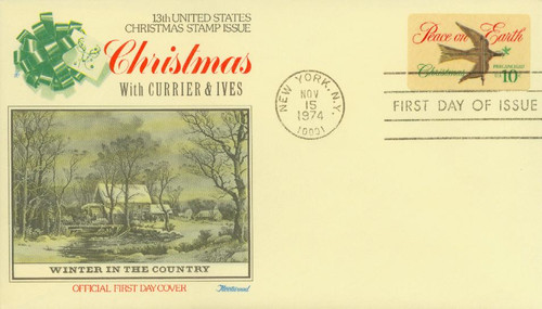 1552 FDC - 1974 10c Traditional Christmas: Peace on Earth