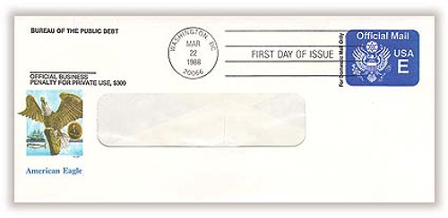 UO76 FDC - 25c Official, Black & Blue, Stamped Envelope