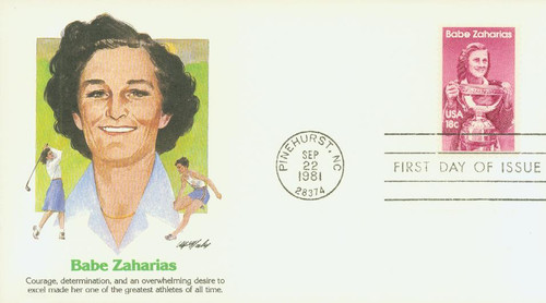 1932 FDC - 1981 18c Babe Zaharias