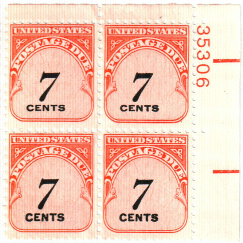 J95 PB - 1959 7c Postage Due - Rotary Press, carmine rose