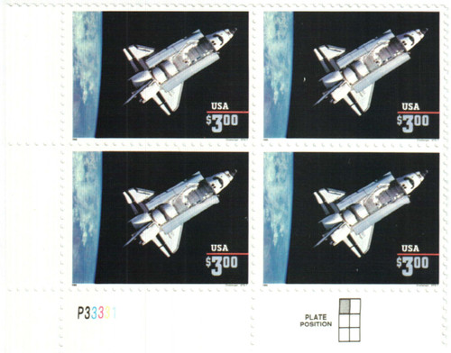 2544 PB - 1995 $3 Space Shuttle 'Challenger', Priority Mail