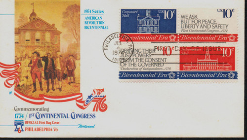 1543-46 FDC - 1974 10c First Continental Congress