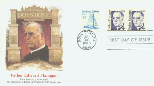 2171 FDC - 1986 4c Great Americans: Father Flanagan