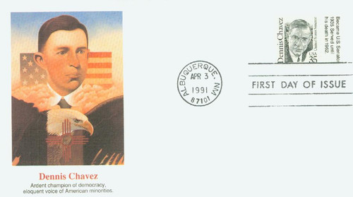 2186 FDC - 1991 35c Great Americans: Dennis Chavez