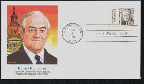 2189 FDC - 1991 52c Great Americans: Hubert H. Humphrey