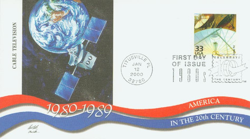 3190f FDC - 2000 33c Celebrate the Century - 1980s: Cable TV