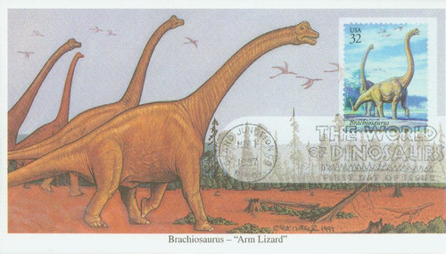 3136d FDC - 1997 32c Dinosaurs: Brachiosaurus
