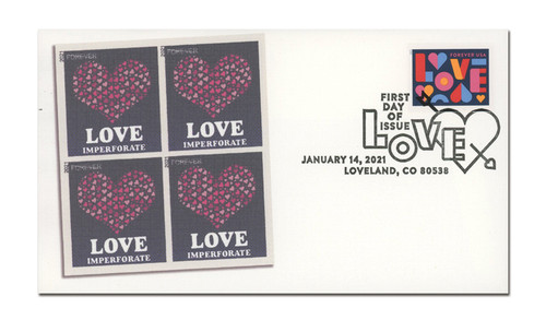 5543a FDC - 2021 First-Class Forever Stamp - Imperforate Love