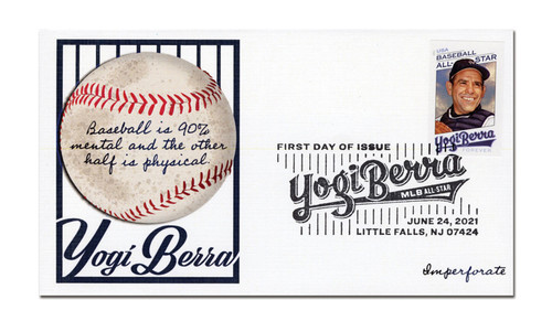 5608a FDC - 2021 First-Class Forever Stamp - Imperforate Yogi Berra