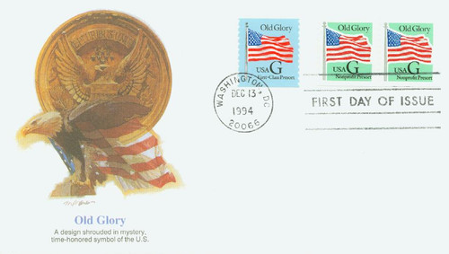 2893 FDC - 1995 5c G-rate Old Glory, Non-profit