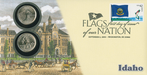 CNC29 FDC - 2008 42c Flags of Nation, ID coin FDC