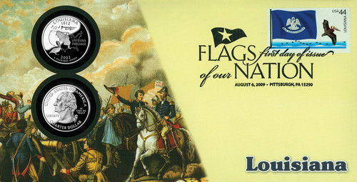 CNC45 FDC - 2009 44c Flags of Nation, LA Coin FDC