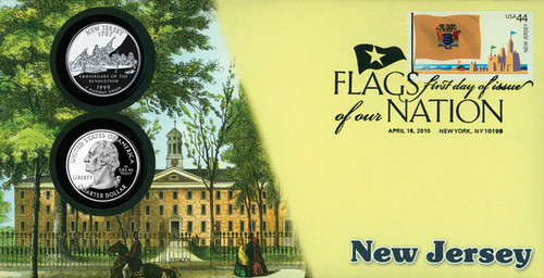 CNC54 FDC - 2010 44c Flags of Nation, NJ Coin FDC