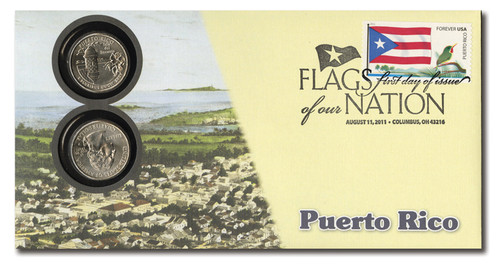 CNC65 FDC - 2011 44c Flags of Nation, PR Coin FDC