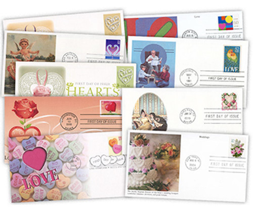 FD1089 FDC - 21 Different 1988-2008 Love & Wedding First Day Covers