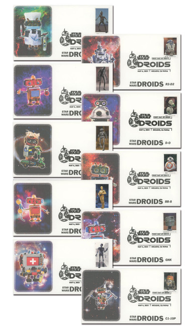 5573-82 FDC - 2021 First-Class Forever Stamps - Star Wars Droids