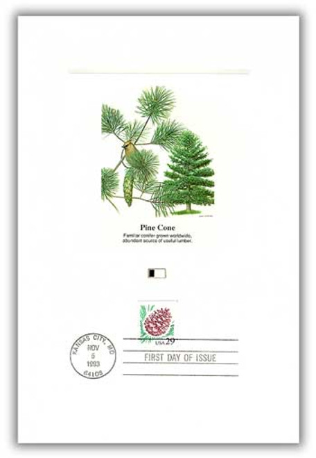 4901320 FDC - 1993 Pine Cone Pressure Sensitive Proofcard