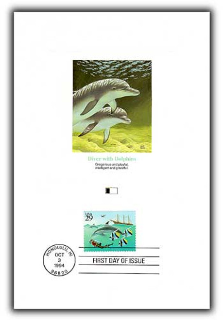 4902947 FDC - 1994 Wonders of the Sea Diver w/Dolphins PFCD