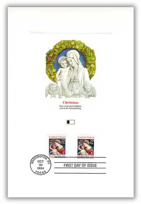 4903110 FDC - 1994 Christmas Madonna Bklt/Sheet Combo PFCD