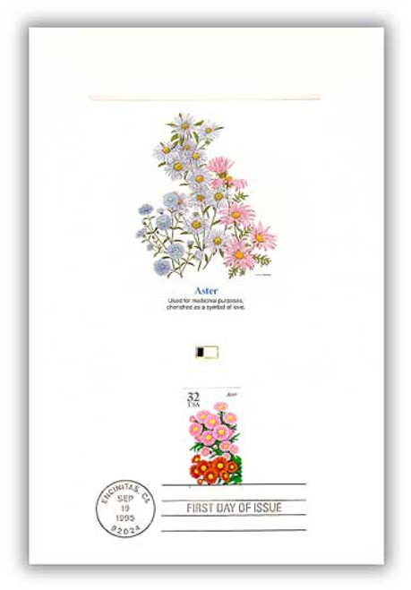 4903919 FDC - 1995 32c Fall Garden Flowers Aster Proofcard