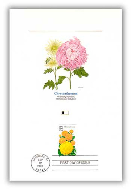 4903927 FDC - 1995 32c Fall Flowers Chrysanthemum Proofcard