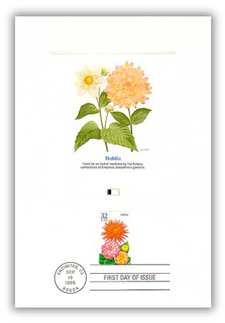 4903935 FDC - 1995 32c Fall Garden Flowers Dahlia Proofcard