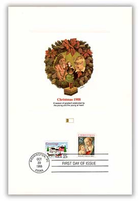 55673 FDC - 1988 25c Christmas Combination Proofcard