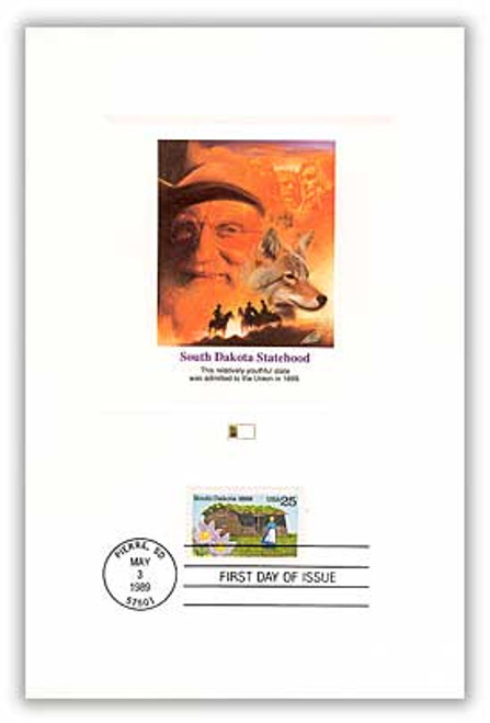 55756 FDC - 1989 South Dakota 25c Proofcard