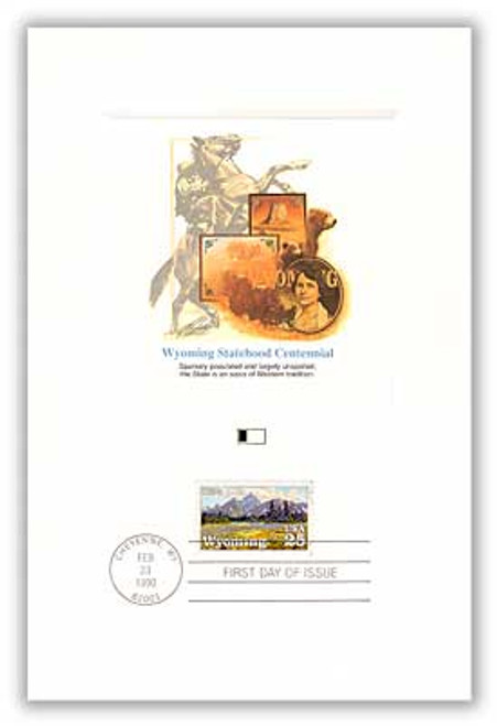 55795 FDC - 1990 Wyoming Statehood 25c Proofcard