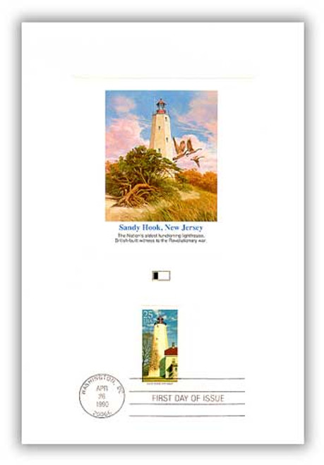 55806 FDC - 1990 Sandy Hook 25c Proofcard