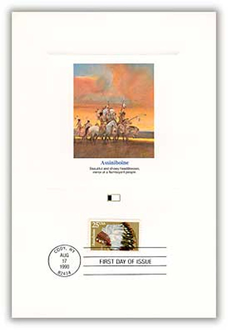 55821 FDC - 1990 Assiniboine Headdress 25c Proofcard