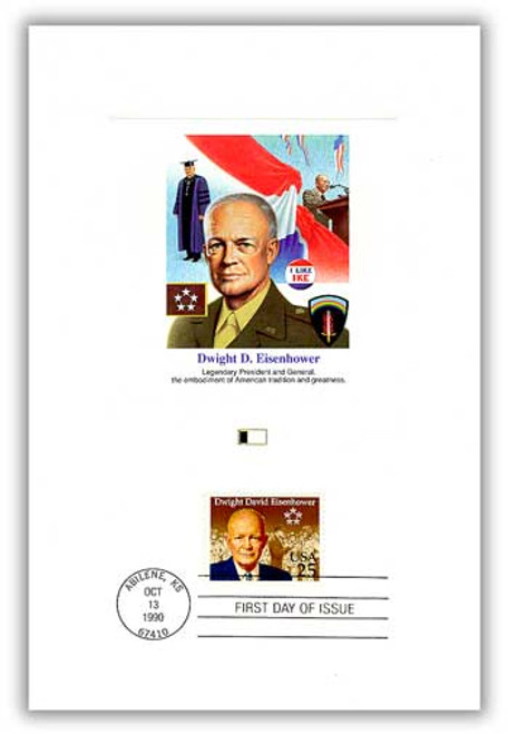 55838 FDC - 1990 Eisenhower 25c Proofcard