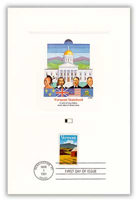 55851 FDC - 1991 Vermont Statehood 29c Proofcard