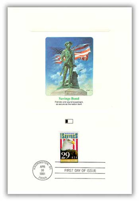 55865 FDC - 1991 Savings Bonds 29c Proofcard
