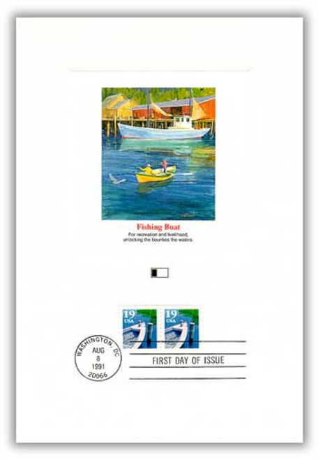 55869 FDC - 1991 Fishing Boat Coil 19c Proofcard