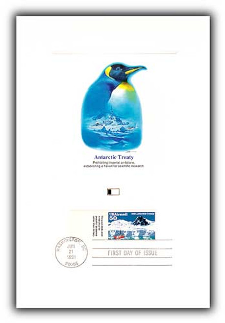 55887TB FDC - 1991 50c Antarctic Treaty tab Proofcrd/Pact