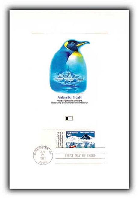 55887TC FDC - 1991 50c Antarctic Treaty tab Proofcard