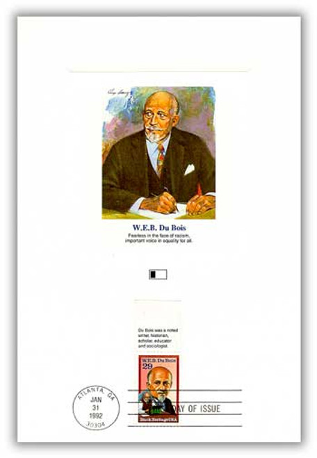 55955TB FDC - 1992 29c W.E.B. Du Bois Tab Proofcard-Writer