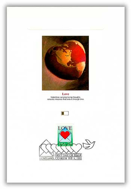 55956 FDC - 1992 Love Proofcard