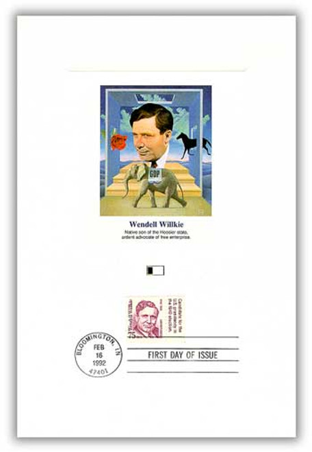 55957TB FDC - 1992 Wendell Willkie Candidate Tab Proofcard
