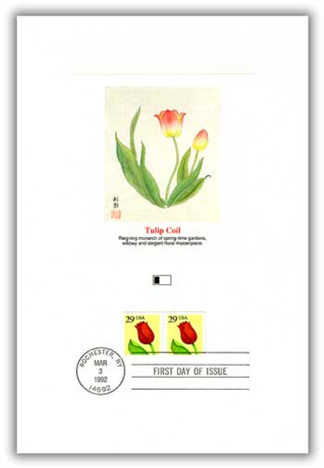 55959 FDC - 1992 Flower Coil 29c Proofcard