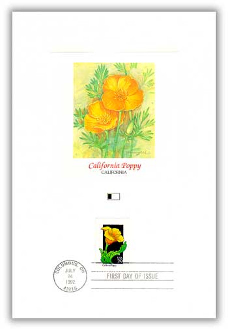56006 FDC - 1992 29c Wildflowers: California Poppy Proof Card (#2651)