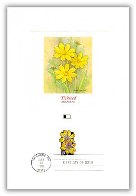 56008 FDC - 1992 29c Wildflowers: Tickseed Proof Card