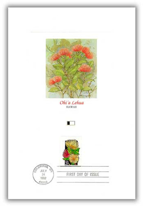 56024 FDC - 1992 29c Wildflowers: Ohi'a-lehua Proof Card (#2669)