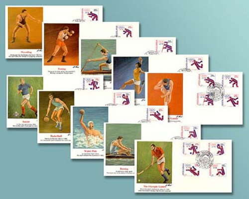 57217 FDC - 1984 Yugoslavia - '84 Los Angeles Summer Olympics - set of 10 covers