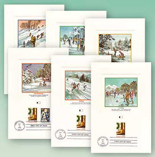 58273 FDC - 1980 Winter Pastimes 6 Proofcards