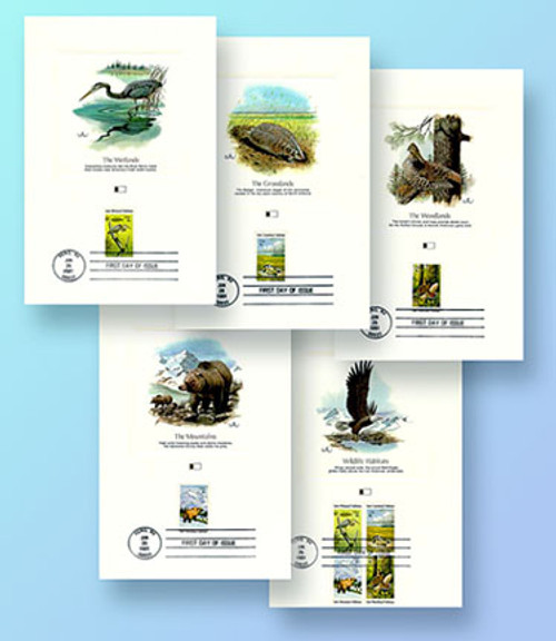 58279 FDC - 1981 Wildlife Habitats 5 Proofcards