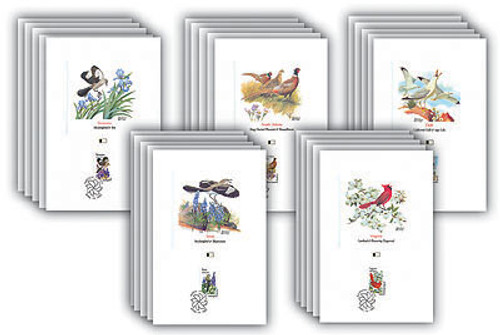 58299C FDC - 1982 Birds & Flowers Proofcards - State Capitols cancellation - set of 50